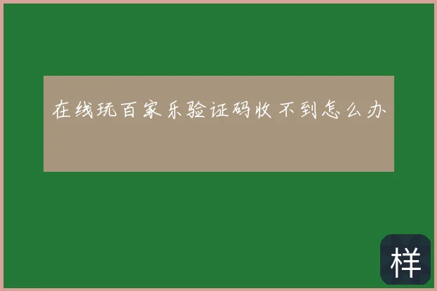 在线玩百家乐验证码收不到怎么办